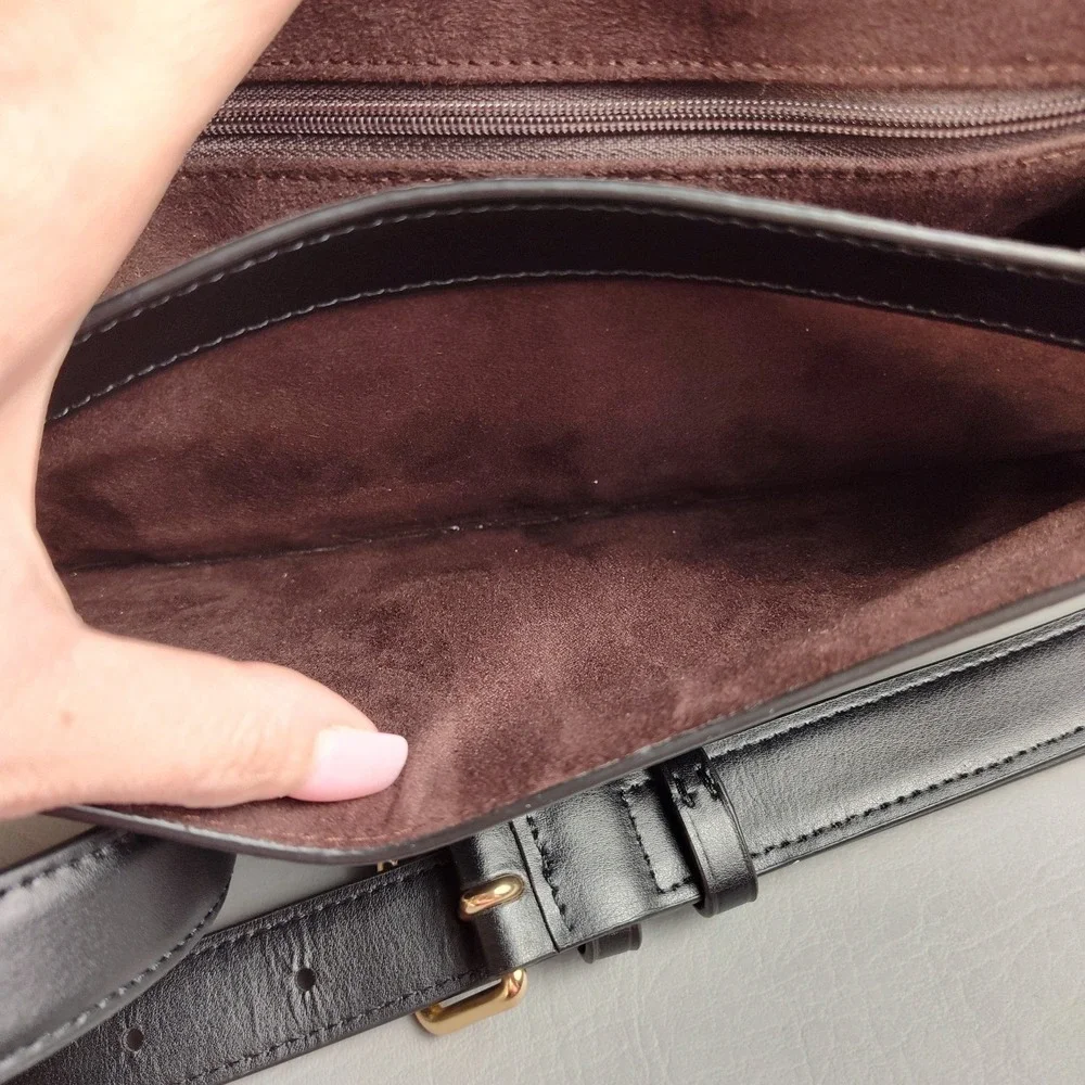 Coach Georgie Crossbody Bag Pebbled Leather Black Gold Hardware